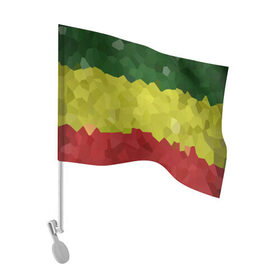 Флаг для автомобиля с принтом Эфиопия в Белгороде, 100% полиэстер | Размер: 30*21 см | 420 | 4:20 | боб марли | раста | растаман | эвиопия