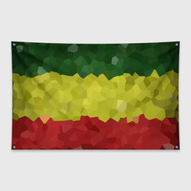 Флаг-баннер с принтом Эфиопия в Белгороде, 100% полиэстер | размер 67 х 109 см, плотность ткани — 95 г/м2; по краям флага есть четыре люверса для крепления | 420 | 4:20 | боб марли | раста | растаман | эвиопия