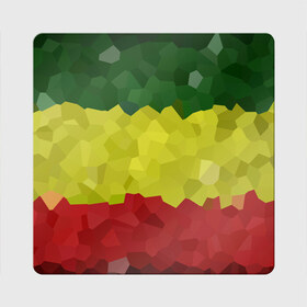 Магнит виниловый Квадрат с принтом Эфиопия в Белгороде, полимерный материал с магнитным слоем | размер 9*9 см, закругленные углы | 420 | 4:20 | боб марли | раста | растаман | эвиопия