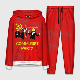 Женский костюм 3D (с толстовкой) с принтом Communist party в Белгороде,  |  | вечеринка | звезда | кастро | коммунизм | коммунист | коммунистическая | ленин | мао | маркс | молот | партия | рауль | серп | сталин | тусовка | ульянов | фидель | цзиньпин | цзэдун | энгельс