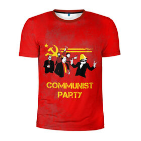Мужская футболка 3D спортивная с принтом Communist party в Белгороде, 100% полиэстер с улучшенными характеристиками | приталенный силуэт, круглая горловина, широкие плечи, сужается к линии бедра | вечеринка | звезда | кастро | коммунизм | коммунист | коммунистическая | ленин | мао | маркс | молот | партия | рауль | серп | сталин | тусовка | ульянов | фидель | цзиньпин | цзэдун | энгельс