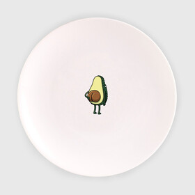 Тарелка 3D с принтом Авокадо  в Белгороде, фарфор | диаметр - 210 мм
диаметр для нанесения принта - 120 мм | косточка | овощ | попка | фрукт