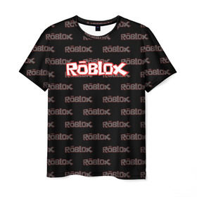 Мужская футболка 3D с принтом Roblox в Белгороде, 100% полиэфир | прямой крой, круглый вырез горловины, длина до линии бедер | game | gamer | roblox | игры | логотип | роблокс