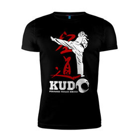 Мужская футболка премиум с принтом Kudo в Белгороде, 92% хлопок, 8% лайкра | приталенный силуэт, круглый вырез ворота, длина до линии бедра, короткий рукав | Тематика изображения на принте: борьба | единоборства | кудо | спорт