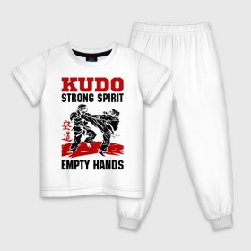 Детская пижама хлопок с принтом Kudo в Белгороде, 100% хлопок |  брюки и футболка прямого кроя, без карманов, на брюках мягкая резинка на поясе и по низу штанин
 | борьба | единоборства | спорт