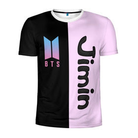 Мужская футболка 3D спортивная с принтом BTS Jimin в Белгороде, 100% полиэстер с улучшенными характеристиками | приталенный силуэт, круглая горловина, широкие плечи, сужается к линии бедра | bts | jimin | бтс | группа | корейская | музыка | розовый | цветы | черный