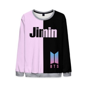 Мужской свитшот 3D с принтом BTS Jimin в Белгороде, 100% полиэстер с мягким внутренним слоем | круглый вырез горловины, мягкая резинка на манжетах и поясе, свободная посадка по фигуре | bts | jimin | бтс | группа | корейская | музыка | розовый | цветы | черный