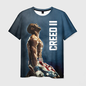 Мужская футболка 3D с принтом Creed 2 в Белгороде, 100% полиэфир | прямой крой, круглый вырез горловины, длина до линии бедер | creed | jordan | lundgren | stallone | бальбоа | бокс | джордан | крид | лундгрен | ринг | рокки | сильвестр | сталлоне