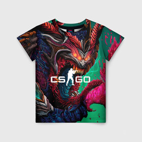 Детская футболка 3D с принтом CS GO  hyper beast skin в Белгороде, 100% гипоаллергенный полиэфир | прямой крой, круглый вырез горловины, длина до линии бедер, чуть спущенное плечо, ткань немного тянется | beast | counterstike | csgo | hyper | hyperbeast | m4a1s | steam | винтовка | контра | кс | ксго | шмотки