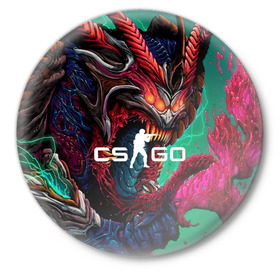 Значок с принтом CS GO hyper beast skin в Белгороде,  металл | круглая форма, металлическая застежка в виде булавки | Тематика изображения на принте: beast | counterstike | csgo | hyper | hyperbeast | m4a1s | steam | винтовка | контра | кс | ксго | шмотки