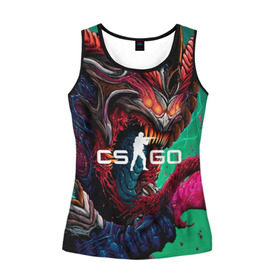 Женская майка 3D с принтом CS GO hyper beast skin в Белгороде, 100% полиэстер | круглая горловина, прямой силуэт, длина до линии бедра | beast | counterstike | csgo | hyper | hyperbeast | m4a1s | steam | винтовка | контра | кс | ксго | шмотки