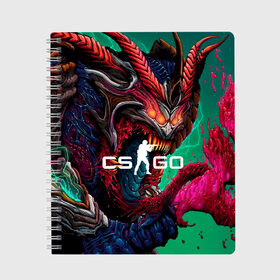 Тетрадь с принтом CS GO hyper beast skin в Белгороде, 100% бумага | 48 листов, плотность листов — 60 г/м2, плотность картонной обложки — 250 г/м2. Листы скреплены сбоку удобной пружинной спиралью. Уголки страниц и обложки скругленные. Цвет линий — светло-серый
 | Тематика изображения на принте: beast | counterstike | csgo | hyper | hyperbeast | m4a1s | steam | винтовка | контра | кс | ксго | шмотки