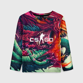 Детский лонгслив 3D с принтом CS GO  hyper beast skin в Белгороде, 100% полиэстер | длинные рукава, круглый вырез горловины, полуприлегающий силуэт
 | beast | counterstike | csgo | hyper | hyperbeast | m4a1s | steam | винтовка | контра | кс | ксго | шмотки