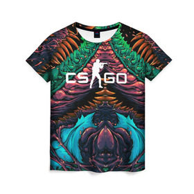 Женская футболка 3D с принтом CS GO hyper beast skin в Белгороде, 100% полиэфир ( синтетическое хлопкоподобное полотно) | прямой крой, круглый вырез горловины, длина до линии бедер | beast | counterstike | csgo | hyper | hyperbeast | m4a1s | steam | винтовка | контра | кс | ксго | шмотки