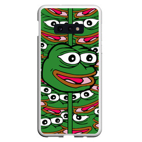 Чехол для Samsung S10E с принтом Good Sad frog в Белгороде, Силикон | Область печати: задняя сторона чехла, без боковых панелей | Тематика изображения на принте: bad | dab | frog | good | kek | pepe | sad | кек | лягушка | мем | мемы | пепе | со смыслом | фрог