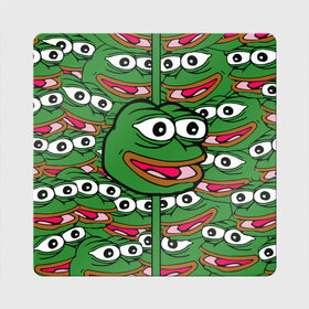 Магнит виниловый Квадрат с принтом Good / Sad frog в Белгороде, полимерный материал с магнитным слоем | размер 9*9 см, закругленные углы | bad | dab | frog | good | kek | pepe | sad | кек | лягушка | мем | мемы | пепе | со смыслом | фрог