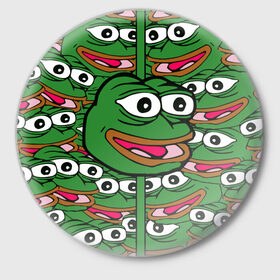 Значок с принтом Good / Sad frog в Белгороде,  металл | круглая форма, металлическая застежка в виде булавки | bad | dab | frog | good | kek | pepe | sad | кек | лягушка | мем | мемы | пепе | со смыслом | фрог