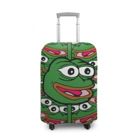 Чехол для чемодана 3D с принтом Good / Sad frog в Белгороде, 86% полиэфир, 14% спандекс | двустороннее нанесение принта, прорези для ручек и колес | bad | dab | frog | good | kek | pepe | sad | кек | лягушка | мем | мемы | пепе | со смыслом | фрог