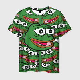 Мужская футболка 3D с принтом Good / Sad frog  в Белгороде, 100% полиэфир | прямой крой, круглый вырез горловины, длина до линии бедер | bad | dab | frog | good | kek | pepe | sad | кек | лягушка | мем | мемы | пепе | со смыслом | фрог
