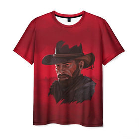 Мужская футболка 3D с принтом Red Dead Redemption в Белгороде, 100% полиэфир | прямой крой, круглый вырез горловины, длина до линии бедер | Тематика изображения на принте: dead | gamer | john | marston | rdr | red | redemption | rockstar | shooter | western | вестерн | джон | марстон | шутер