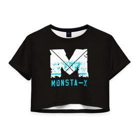 Женская футболка Cropp-top с принтом MONSTA X в Белгороде, 100% полиэстер | круглая горловина, длина футболки до линии талии, рукава с отворотами | h.one | hoseok | hyungwon | hyunwoo | i.m | jooheon | kihyun | lee | minhyuk | monsta | shin | shownu | son | wonho | x | айэм | вонхо | кихён | минхёк | сон | хёнвон | хёну | хосок | чжухон | шин | шону