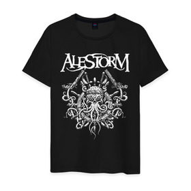 Мужская футболка хлопок с принтом Alestorm в Белгороде, 100% хлопок | прямой крой, круглый вырез горловины, длина до линии бедер, слегка спущенное плечо. | alestorm | metal | группы | метал | музыка | пауэр метал | рок | фолк метал | хэви метал