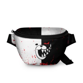 Поясная сумка 3D с принтом MONOKUMA Blood в Белгороде, 100% полиэстер | плотная ткань, ремень с регулируемой длиной, внутри несколько карманов для мелочей, основное отделение и карман с обратной стороны сумки застегиваются на молнию | ahegao | anime | bear | blood | danganronpa | derector | despair | girls | happy | havoc | manga | monokuma | panda | red | robot | trigger | ultra | аниме | ахегао | директор | кровь | манга | медведь | монокума | панда | робот