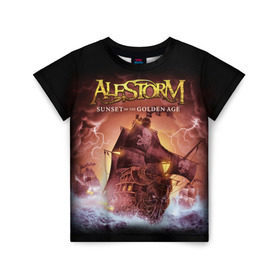 Детская футболка 3D с принтом Alestorm в Белгороде, 100% гипоаллергенный полиэфир | прямой крой, круглый вырез горловины, длина до линии бедер, чуть спущенное плечо, ткань немного тянется | alestorm | metal | группы | метал | музыка | пауэр метал | рок | фолк метал | хэви метал