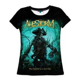 Женская футболка 3D с принтом Alestorm в Белгороде, 100% полиэфир ( синтетическое хлопкоподобное полотно) | прямой крой, круглый вырез горловины, длина до линии бедер | alestorm | metal | группы | метал | музыка | пауэр метал | рок | фолк метал | хэви метал