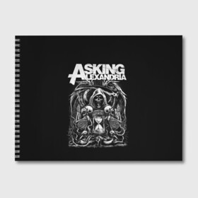 Альбом для рисования с принтом Asking Alexandria в Белгороде, 100% бумага
 | матовая бумага, плотность 200 мг. | Тематика изображения на принте: asking alexandria | аскинг александриа | группы | метал | музыка | рок | хэви метал | электроникор