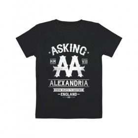 Детская футболка хлопок с принтом Asking Alexandria в Белгороде, 100% хлопок | круглый вырез горловины, полуприлегающий силуэт, длина до линии бедер | asking alexandria | аскинг александриа | группы | метал | музыка | рок | хэви метал | электроникор