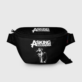 Поясная сумка 3D с принтом Asking Alexandria в Белгороде, 100% полиэстер | плотная ткань, ремень с регулируемой длиной, внутри несколько карманов для мелочей, основное отделение и карман с обратной стороны сумки застегиваются на молнию | 