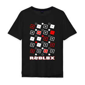 Мужская футболка хлопок Oversize с принтом ROBLOX в Белгороде, 100% хлопок | свободный крой, круглый ворот, “спинка” длиннее передней части | game | gamer | logo | roblox | игры | логотип | роблокс