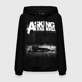 Женская толстовка 3D с принтом Asking Alexandria в Белгороде, 100% полиэстер  | двухслойный капюшон со шнурком для регулировки, мягкие манжеты на рукавах и по низу толстовки, спереди карман-кенгуру с мягким внутренним слоем. | asking alexandria | аскинг александриа | группы | метал | музыка | рок | хэви метал | электроникор