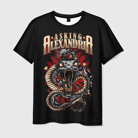 Мужская футболка 3D с принтом Asking Alexandria в Белгороде, 100% полиэфир | прямой крой, круглый вырез горловины, длина до линии бедер | asking alexandria | аскинг александриа | группы | метал | музыка | рок | хэви метал | электроникор