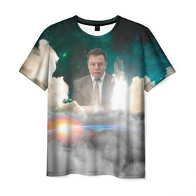 Мужская футболка 3D с принтом Elon Musk Thinker (Илон Маск) в Белгороде, 100% полиэфир | прямой крой, круглый вырез горловины, длина до линии бедер | Тематика изображения на принте: elon musk | space | space x | tesla | дым | илон маск | инопланетяне | космос | личность | мыслитель | облака | планета | ракета | спейс | тесла | философ | шаттл