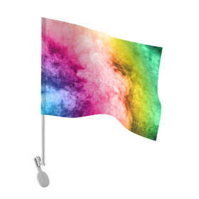 Флаг для автомобиля с принтом Радужный дым в Белгороде, 100% полиэстер | Размер: 30*21 см | holi | праздник красок | радуга | радужный дым | холи | цвета радуги | яркий