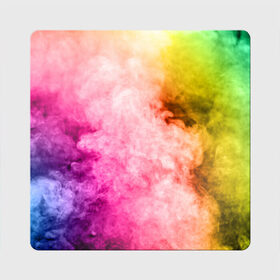 Магнит виниловый Квадрат с принтом Радужный дым в Белгороде, полимерный материал с магнитным слоем | размер 9*9 см, закругленные углы | holi | праздник красок | радуга | радужный дым | холи | цвета радуги | яркий