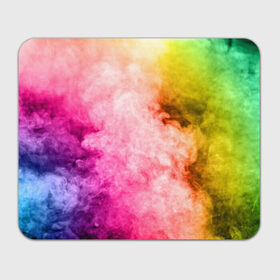 Коврик для мышки прямоугольный с принтом Радужный дым в Белгороде, натуральный каучук | размер 230 х 185 мм; запечатка лицевой стороны | holi | праздник красок | радуга | радужный дым | холи | цвета радуги | яркий