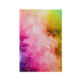 Обложка для паспорта матовая кожа с принтом Радужный дым в Белгороде, натуральная матовая кожа | размер 19,3 х 13,7 см; прозрачные пластиковые крепления | Тематика изображения на принте: holi | праздник красок | радуга | радужный дым | холи | цвета радуги | яркий