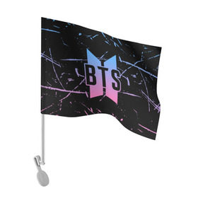 Флаг для автомобиля с принтом BTS LOVE YOURSELF в Белгороде, 100% полиэстер | Размер: 30*21 см | bangtan boys | bt21 | bts | bts army | bts stickers | j hope | jimin | jin | jungkook | k pop | rap monster | rapmon | suga | v | бтс | корея | стикеры bts