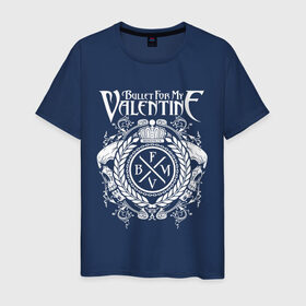 Мужская футболка хлопок с принтом Bullet For My Valentine в Белгороде, 100% хлопок | прямой крой, круглый вырез горловины, длина до линии бедер, слегка спущенное плечо. | bfmv | bullet for my valentine | metal | rock | группы | метал | музыка | рок | трэш