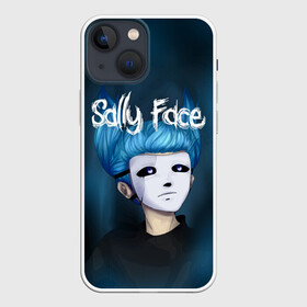 Чехол для iPhone 13 mini с принтом SALLY FACE в Белгороде,  |  | blue | face | fisher | game | games | gizmo | hair | larry | mask | sally | волосы | гизмо | голубые | игра | игры | ларри | маска | протез | сали | салли | синие | синий | триллер | ужасы | фейс | фишер | фэйс | хоррор