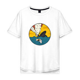 Мужская футболка хлопок Oversize с принтом Social Catastrophe в Белгороде, 100% хлопок | свободный крой, круглый ворот, “спинка” длиннее передней части | айфон | инстаграм | катастрофа | общение | социальная сеть | социум | съемка | титаник | фото