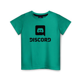 Детская футболка хлопок с принтом DISCORD в Белгороде, 100% хлопок | круглый вырез горловины, полуприлегающий силуэт, длина до линии бедер | дискорд | игры | скайп