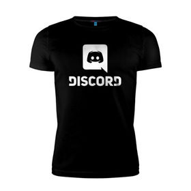 Мужская футболка премиум с принтом Discord в Белгороде, 92% хлопок, 8% лайкра | приталенный силуэт, круглый вырез ворота, длина до линии бедра, короткий рукав | voip | дискорд | игры | мессенджер | связь | скайп