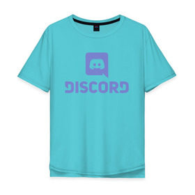Мужская футболка хлопок Oversize с принтом Discord в Белгороде, 100% хлопок | свободный крой, круглый ворот, “спинка” длиннее передней части | дискорд | игры | связь | скайп