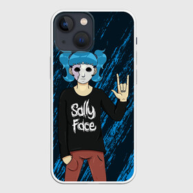 Чехол для iPhone 13 mini с принтом Sally Face по Року в Белгороде,  |  | blue | face | fisher | game | games | gizmo | hair | larry | mask | sally | волосы | гизмо | голубые | игра | игры | ларри | маска | протез | сали | салли | синие | синий | триллер | ужасы | фейс | фишер | фэйс | хоррор