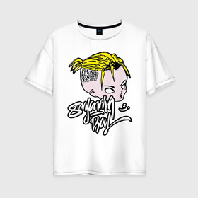 Женская футболка хлопок Oversize с принтом Сайонара бой в Белгороде, 100% хлопок | свободный крой, круглый ворот, спущенный рукав, длина до линии бедер
 | allj | eldzhey | sayonara boy | елджей | морген | элджей