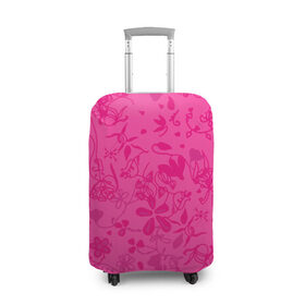 Чехол для чемодана 3D с принтом Романтика в Белгороде, 86% полиэфир, 14% спандекс | двустороннее нанесение принта, прорези для ручек и колес | нежный | розовый | узоры | цветы